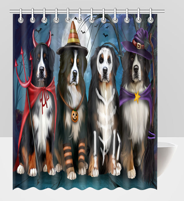 Halloween Trick or Teat Bernese Mountain Dogs Shower Curtain