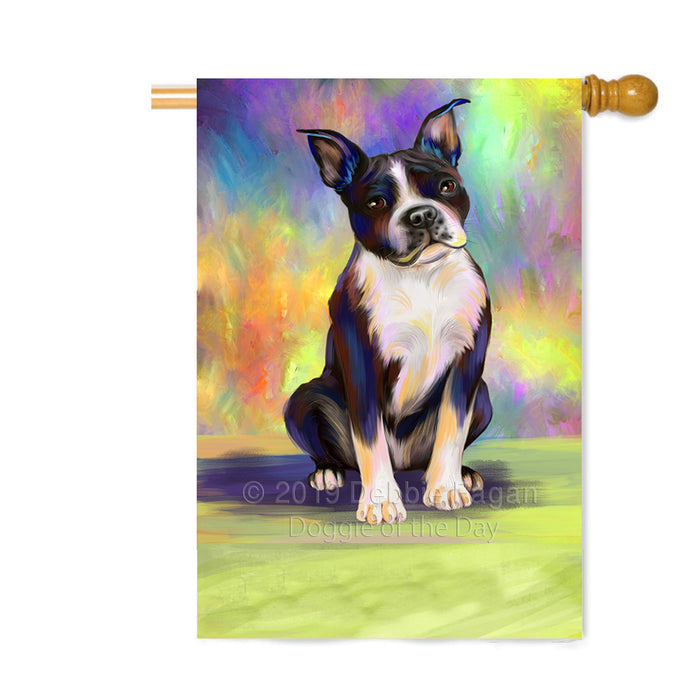 Personalized Paradise Wave Boston Terrier Dog Custom House Flag FLG-DOTD-A60100