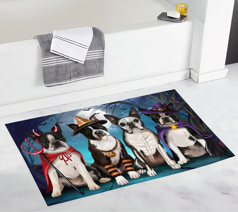 Halloween Trick or Teat Boston Terrier Dogs Bath Mat