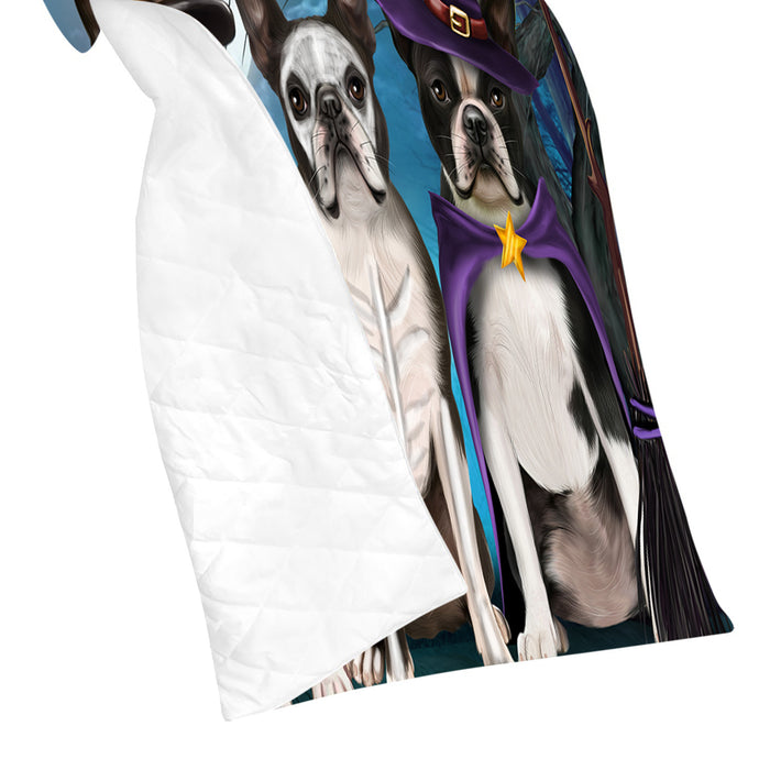 Halloween Trick or Teat Boston Terrier Dogs Quilt