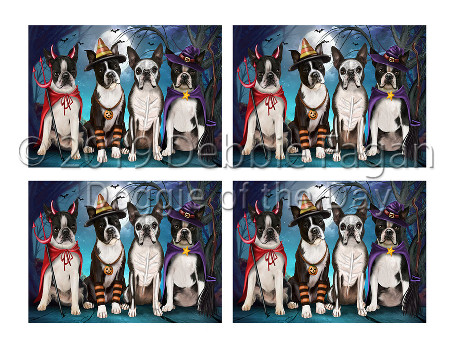 Halloween Trick or Teat Boston Terrier Dogs Placemat