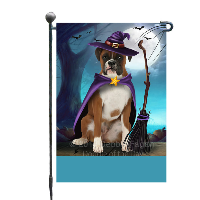 Personalized Happy Halloween Trick or Treat Boxer Dog Witch Custom Garden Flag GFLG64573