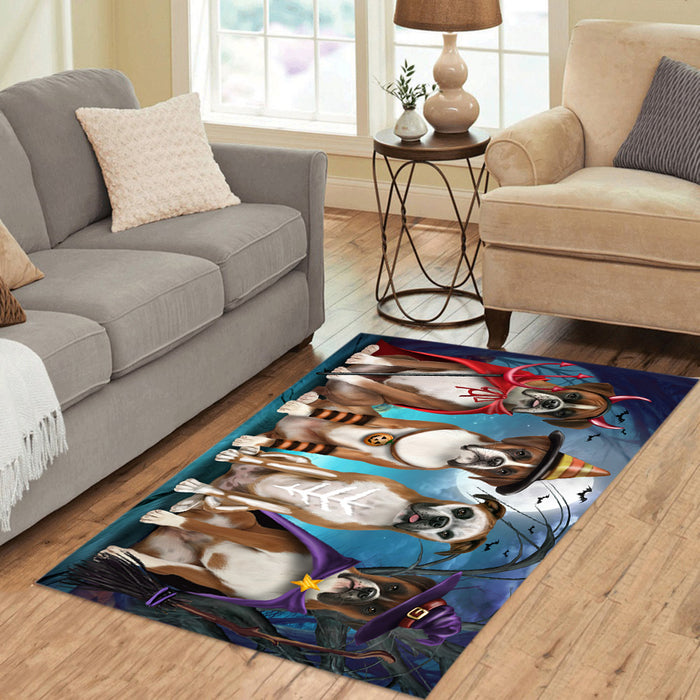 Halloween Trick or Teat Boxer Dogs Area Rug