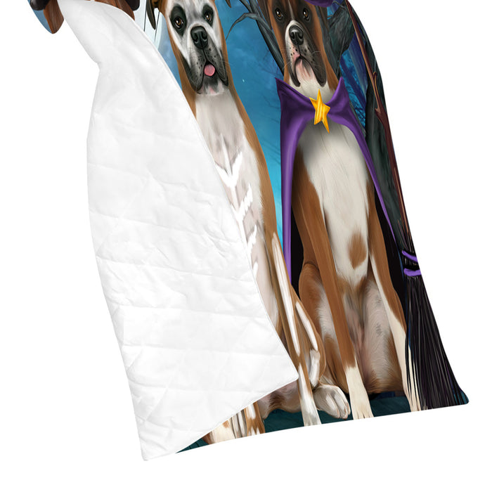 Halloween Trick or Teat Boxer Dogs Quilt