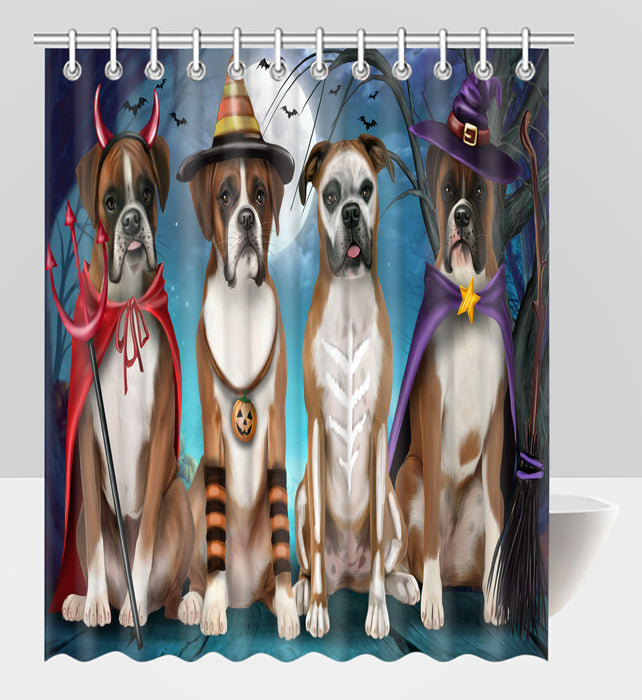 Halloween Trick or Teat Boxer Dogs Shower Curtain