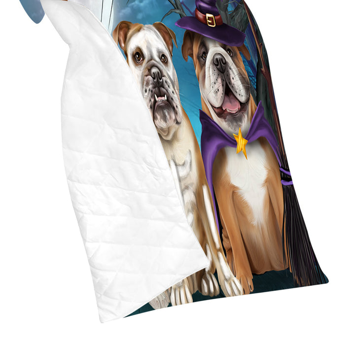 Halloween Trick or Teat Bulldog Dogs Quilt