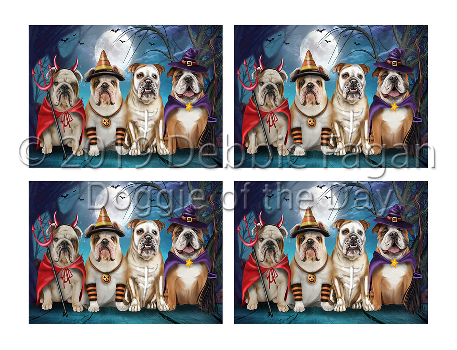 Halloween Trick or Teat Bulldog Dogs Placemat