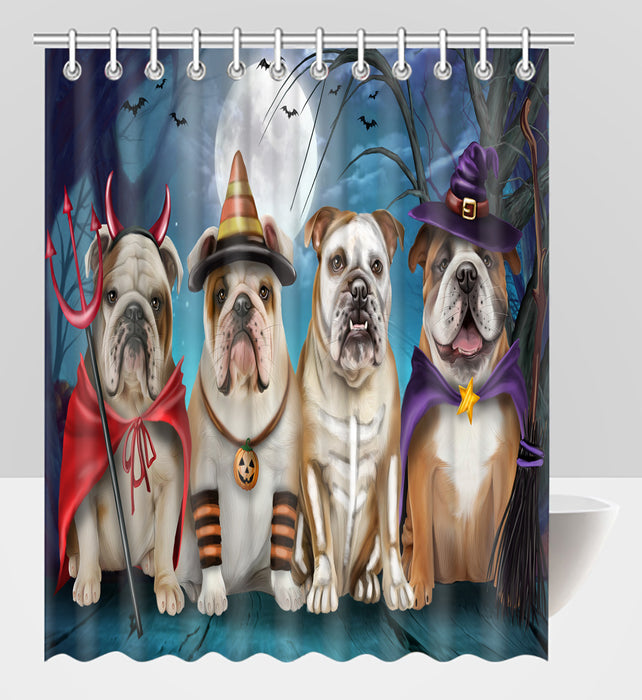 Halloween Trick or Teat Bulldog Dogs Shower Curtain