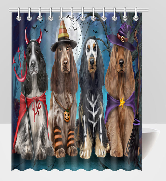 Halloween Trick or Teat Cocker Spaniel Dogs Shower Curtain