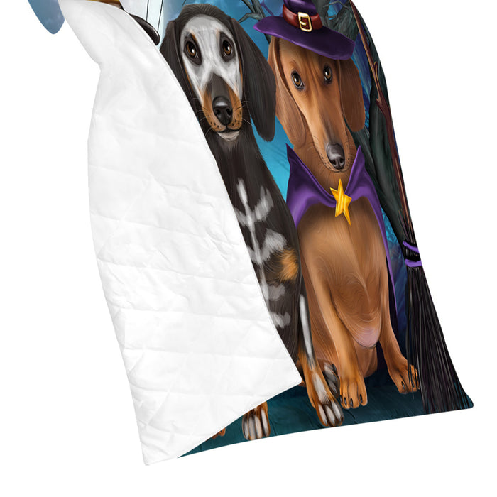 Halloween Trick or Teat Dachshund Dogs Quilt