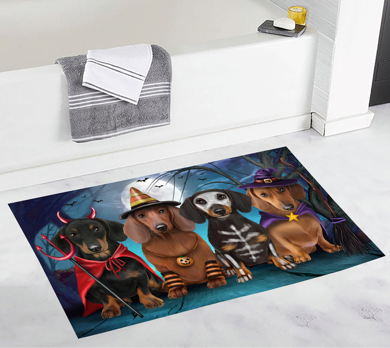 Halloween Trick or Teat Dachshund Dogs Bath Mat