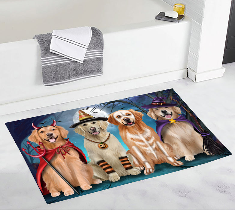 Halloween Trick or Teat Golden Retriever Dogs Bath Mat