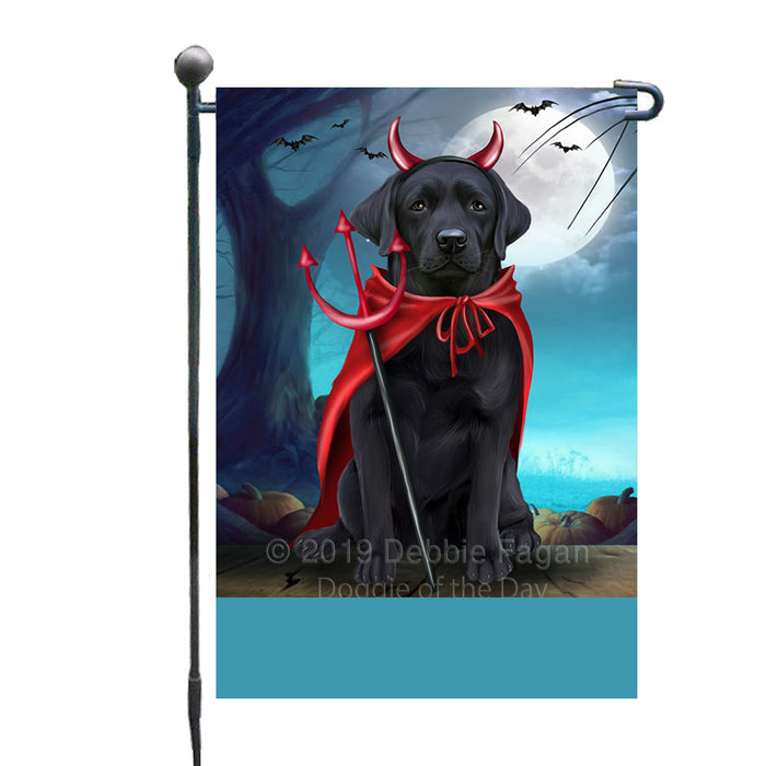 Personalized Happy Halloween Trick or Treat Labrador Retriever Dog Devil Custom Garden Flag GFLG64469
