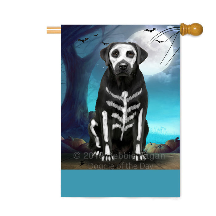 Personalized Happy Halloween Trick or Treat Labrador Retriever Dog Skeleton Custom House Flag FLG64215
