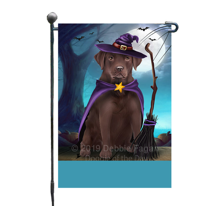 Personalized Happy Halloween Trick or Treat Labrador Retriever Dog Witch Custom Garden Flag GFLG64579