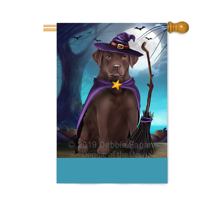 Personalized Happy Halloween Trick or Treat Labrador Retriever Dog Witch Custom House Flag FLG64270