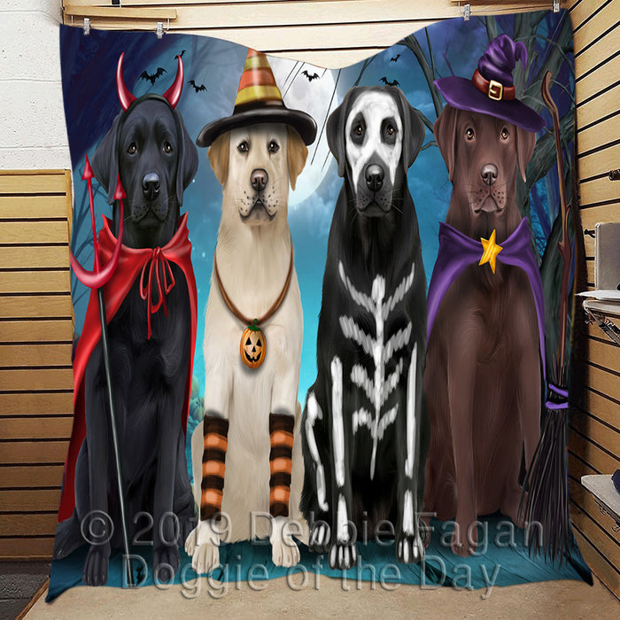 Happy Halloween Trick or Treat Labrador Retriever Dogs Lightweight Soft Bedspread Coverlet Bedding Quilt QUILT60421