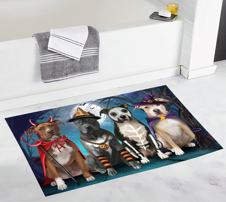 Halloween Trick or Teat Pit Bull Dogs Bath Mat