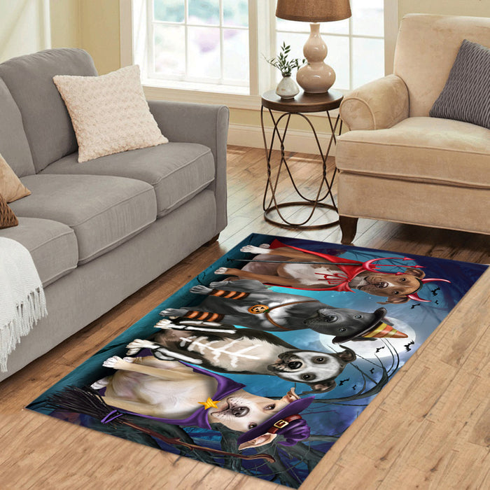 Halloween Trick or Teat Pit Bull Dogs Area Rug