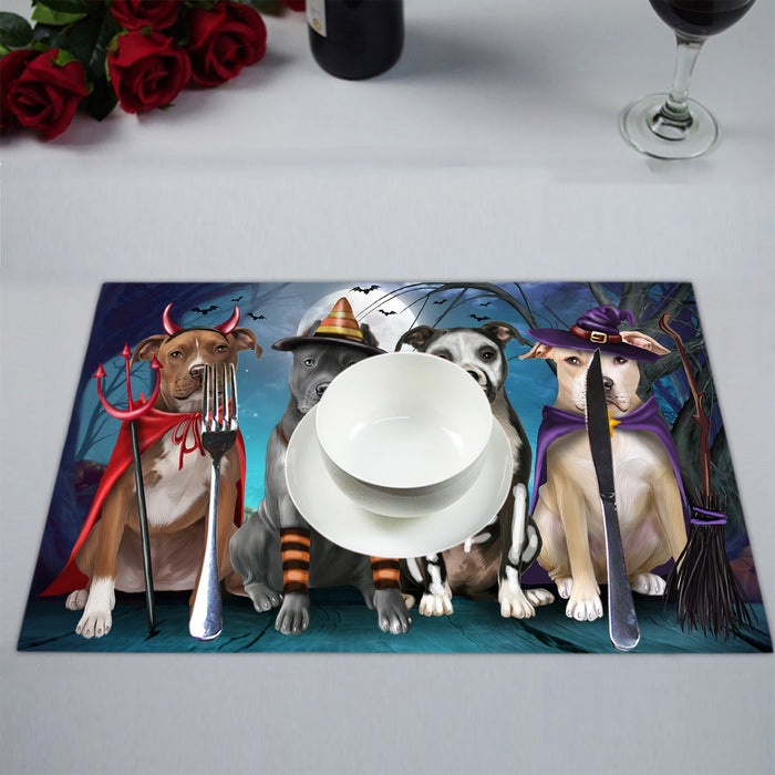 Halloween Trick or Teat Pit Bull Dogs Placemat