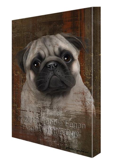 Rustic Pug Dog Canvas Wall Art CVSA50106