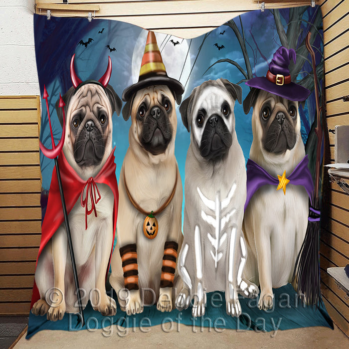 Halloween Trick or Teat Pug Dogs Quilt