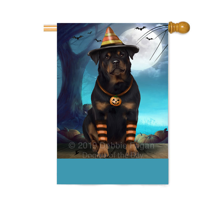 Personalized Happy Halloween Trick or Treat Rottweiler Dog Candy Corn Custom House Flag FLG64107