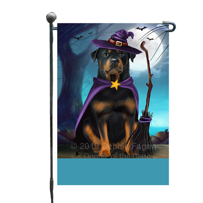 Personalized Happy Halloween Trick or Treat Rottweiler Dog Witch Custom Garden Flag GFLG64581