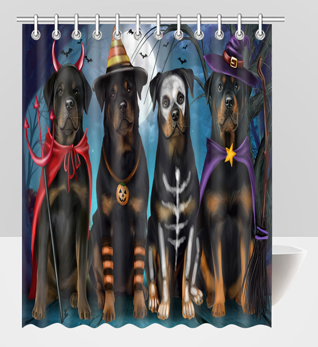 Halloween Trick or Teat Rottweiler Dogs Shower Curtain