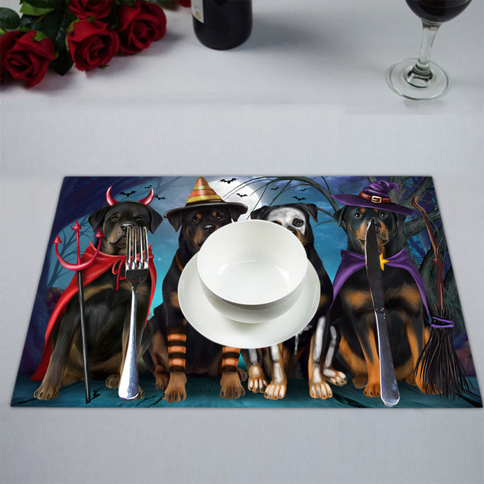 Halloween Trick or Teat Rottweiler Dogs Placemat