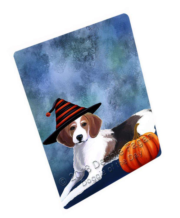 Happy Halloween American Foxhound Dog Wearing Witch Hat with Pumpkin Cutting Board C69402