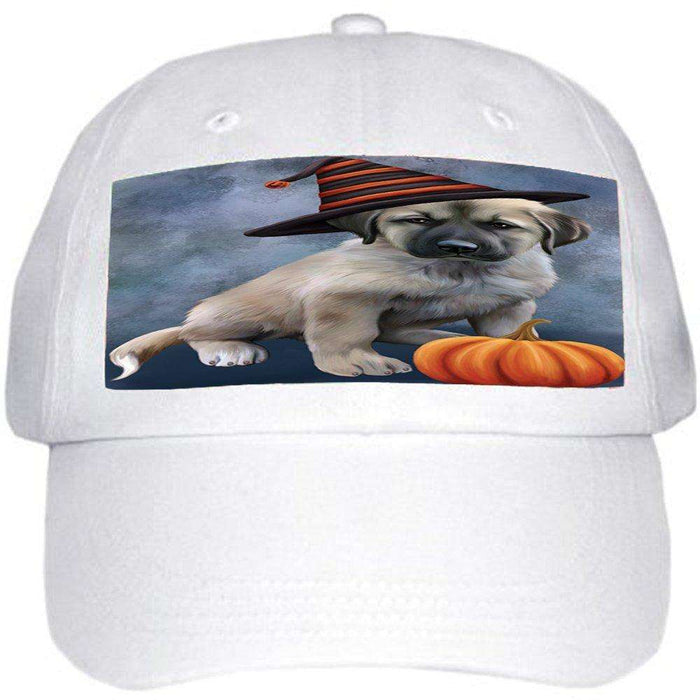 Happy Halloween Anatolian Shepherds Dog Wearing Witch Hat with Pumpkin Ball Hat Cap