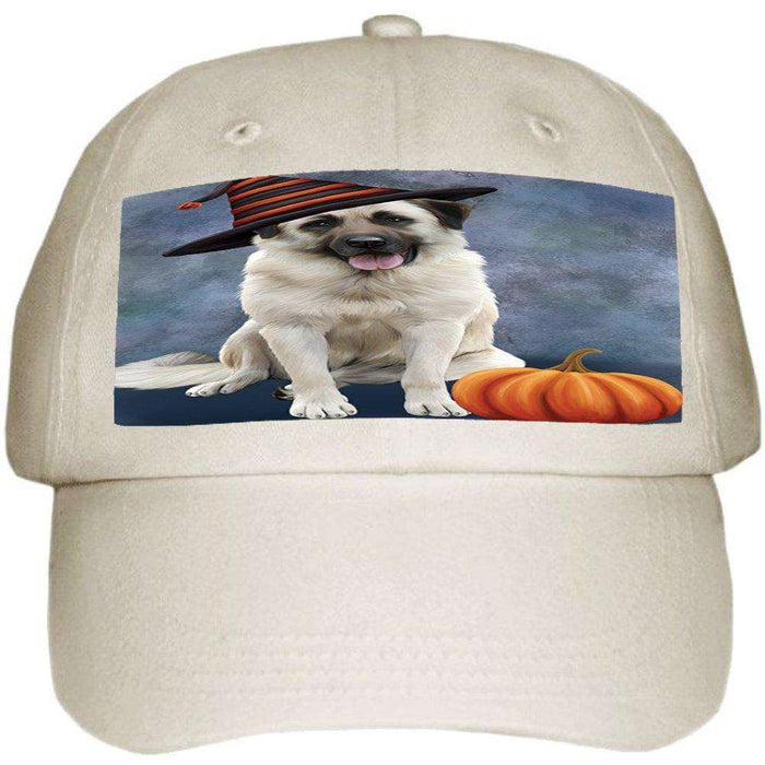 Happy Halloween Anatolian Shepherds Dog Wearing Witch Hat with Pumpkin Ball Hat Cap