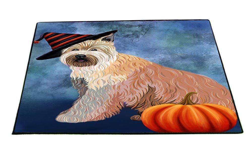 Happy Halloween Berger Picard Dog Wearing Witch Hat with Pumpkin Indoor/Outdoor Floormat
