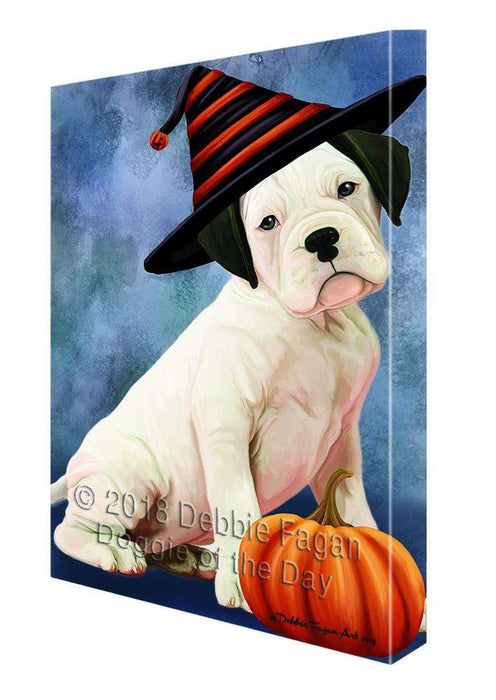 Happy Halloween Boxer Dog Wearing Witch Hat with Pumpkin Canvas Print Wall Art Décor CVS111824