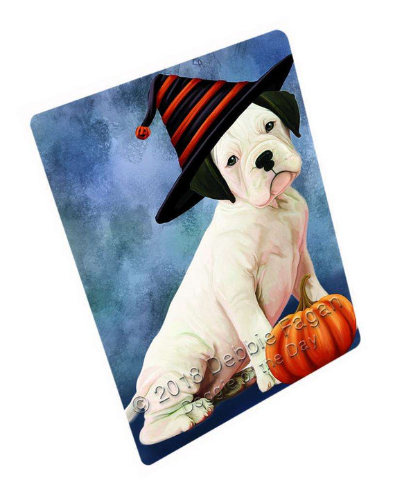 Happy Halloween Boxer Dog Wearing Witch Hat with Pumpkin Cutting Board C69102