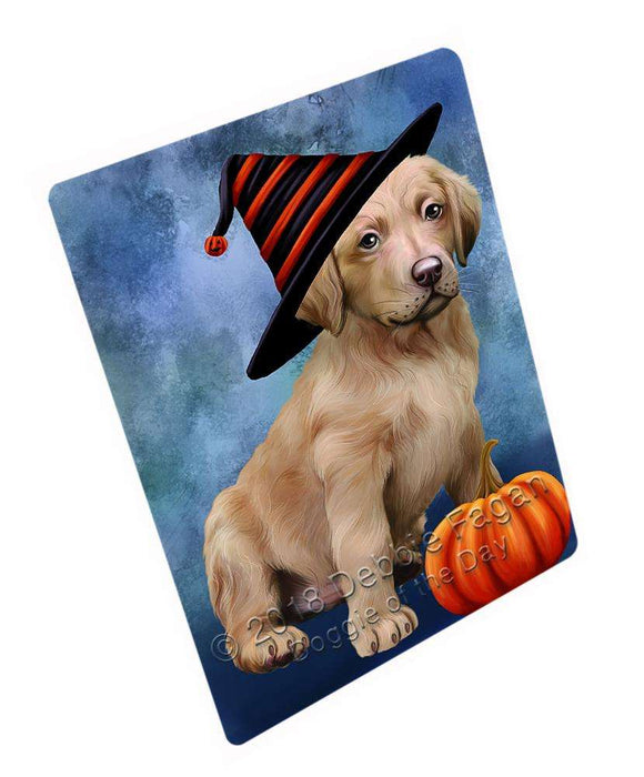 Happy Halloween Chesapeake Bay Retriever Dog Wearing Witch Hat with Pumpkin Cutting Board C69423