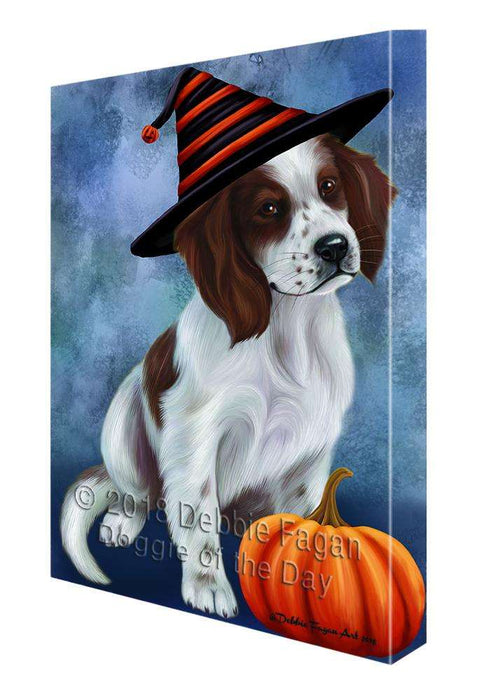 Happy Halloween Irish Setter Dog Wearing Witch Hat with Pumpkin Canvas Print Wall Art Décor CVS111842