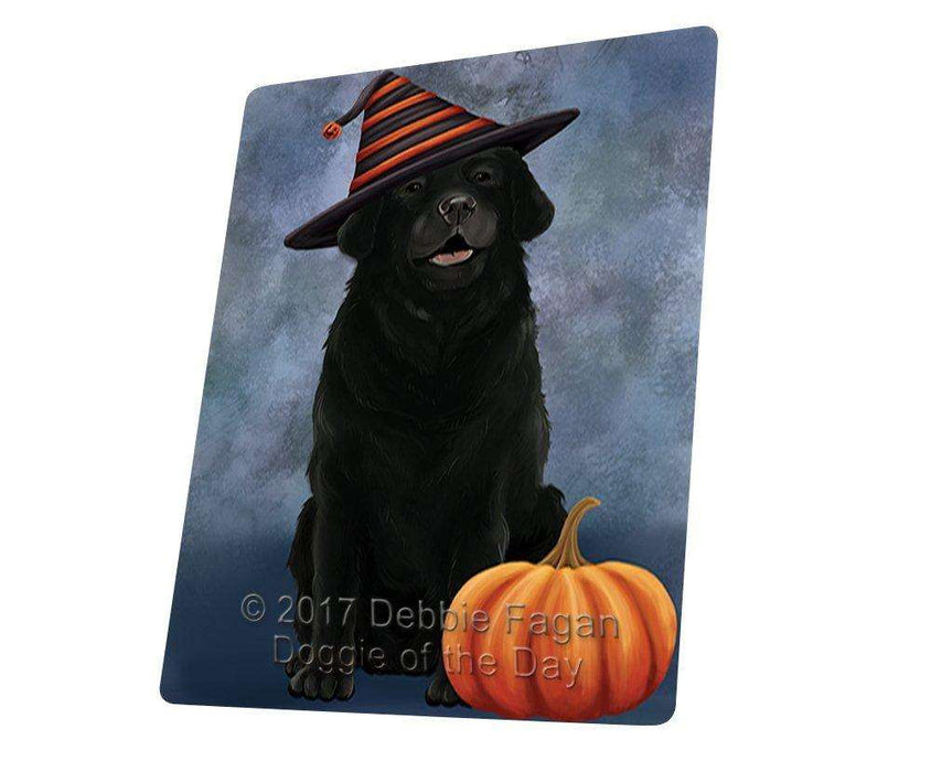 Happy Halloween Labrador Dog Sporting Witch Hat with Pumpkin Tempered Cutting Board