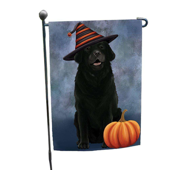 Happy Halloween Labrador Dog Wearing Witch Hat with Pumpkin Garden Flag GF331