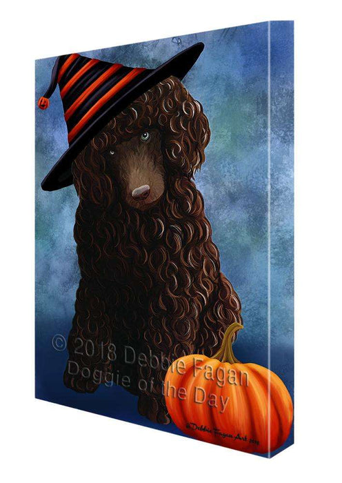Happy Halloween Poodle Dog Wearing Witch Hat with Pumpkin Canvas Print Wall Art Décor CVS112562
