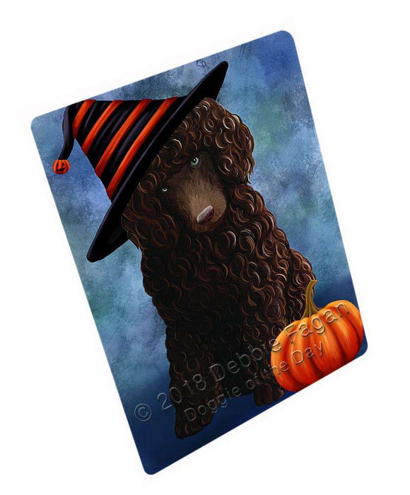 Happy Halloween Poodle Dog Wearing Witch Hat with Pumpkin Cutting Board C69348