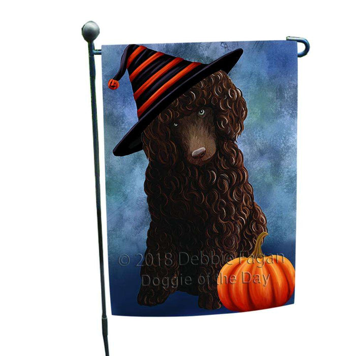 Happy Halloween Poodle Dog Wearing Witch Hat with Pumpkin Garden Flag GFLG55030