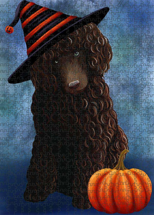 Happy Halloween Poodle Dog Wearing Witch Hat with Pumpkin Puzzle  PUZL87028