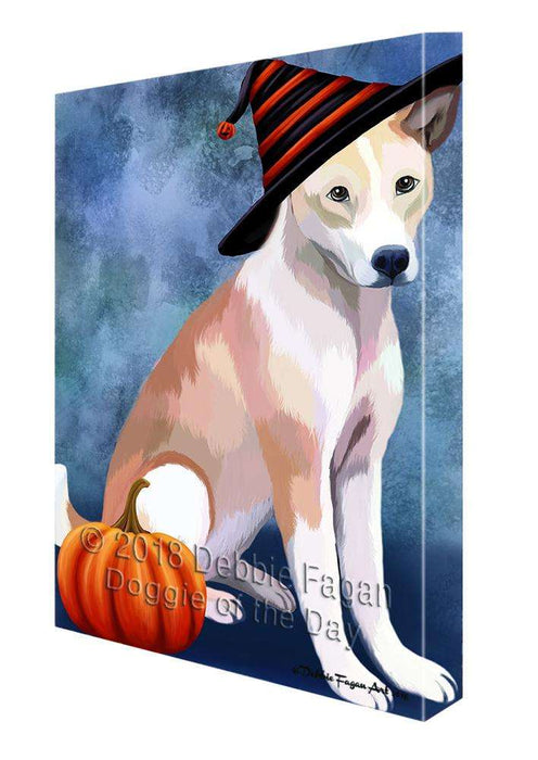 Happy Halloween Telomian Dog Wearing Witch Hat with Pumpkin Canvas Print Wall Art Décor CVS112157