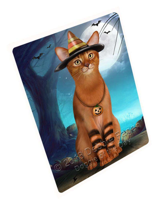 Happy Halloween Trick or Treat Abyssinian Cat Candy Corn Blanket BLNKT88761