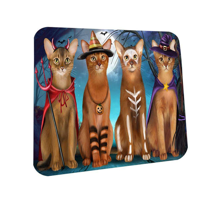 Happy Halloween Trick or Treat Abyssinian Cat Coasters Set of 4 CST52532