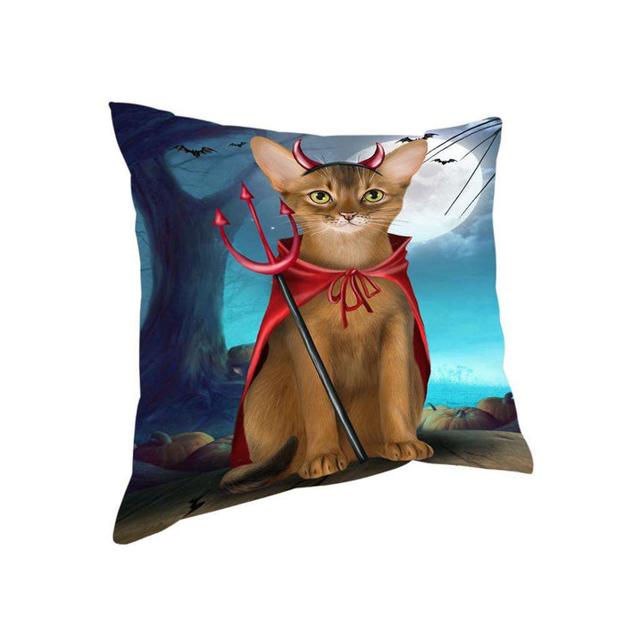 Happy Halloween Trick or Treat Abyssinian Cat Devil Pillow PIL66220
