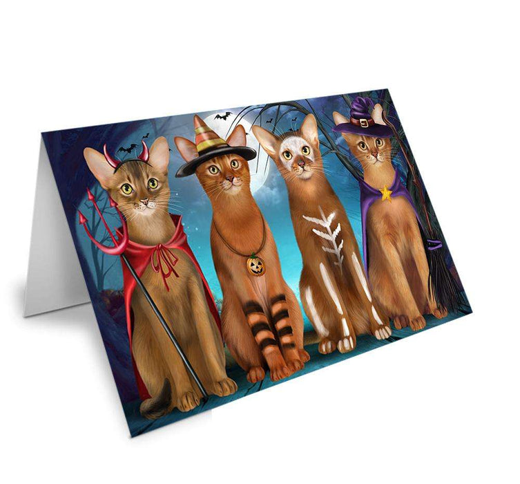 Happy Halloween Trick or Treat Abyssinian Cat Handmade Artwork Assorted Pets Greeting Cards and Note Cards with Envelopes for All Occasions and Holiday Seasons GCD61748