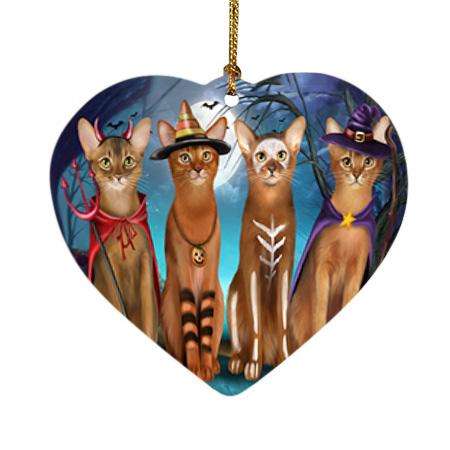 Happy Halloween Trick or Treat Abyssinian Cat Heart Christmas Ornament HPOR52573